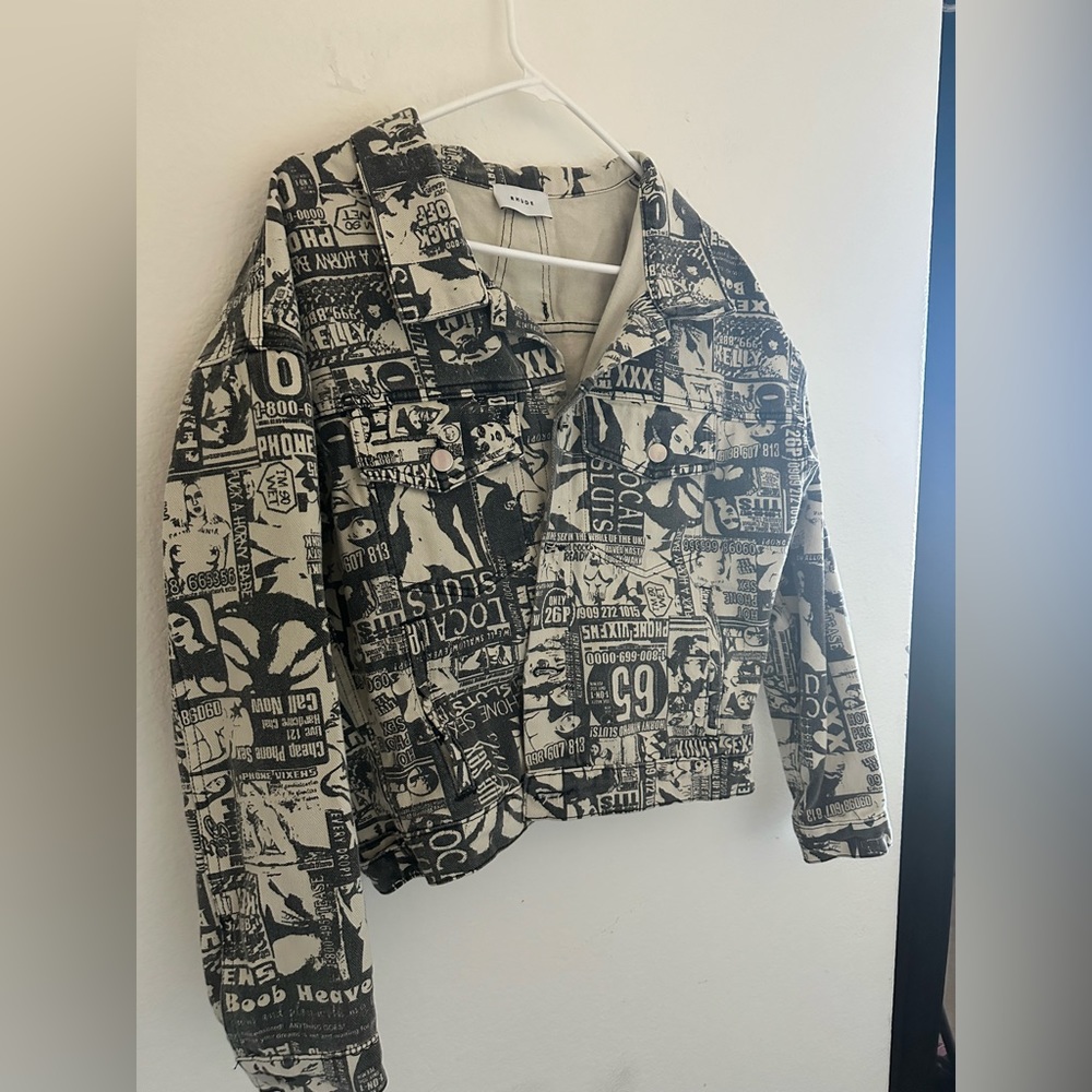 Rhude phone sex trucker jacket